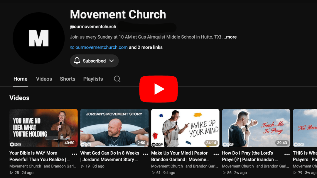 Watch the latest message on YouTube